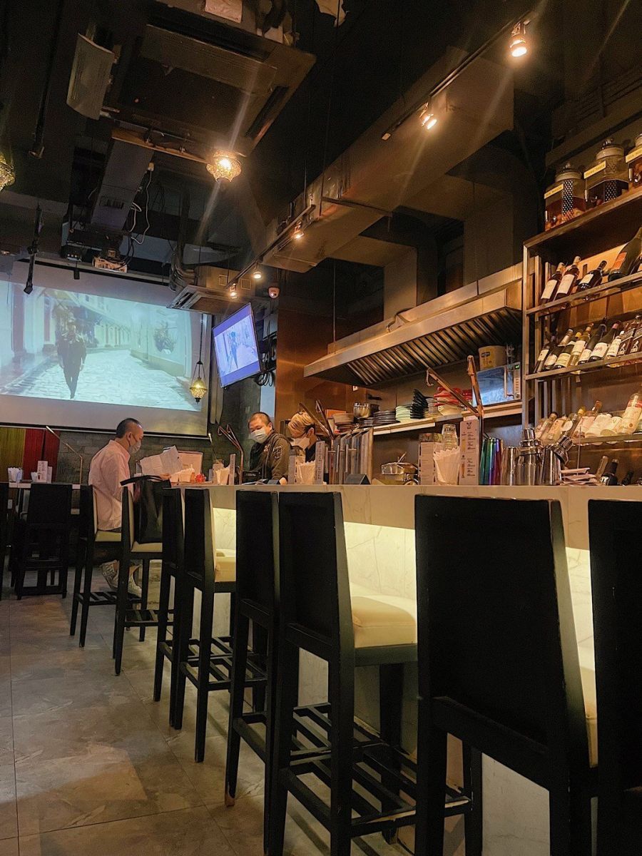 Elevated experience with the big projector and television 