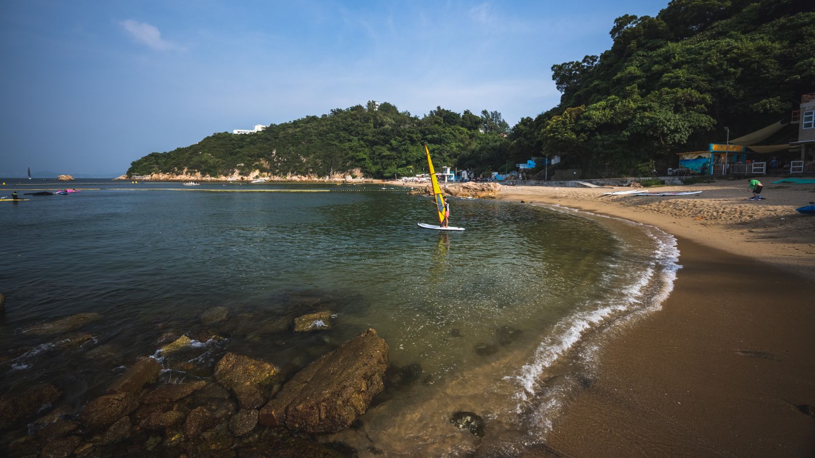 After the Helipad, you will pass by Kwun Yam Beach and a Wind Surfing Centre