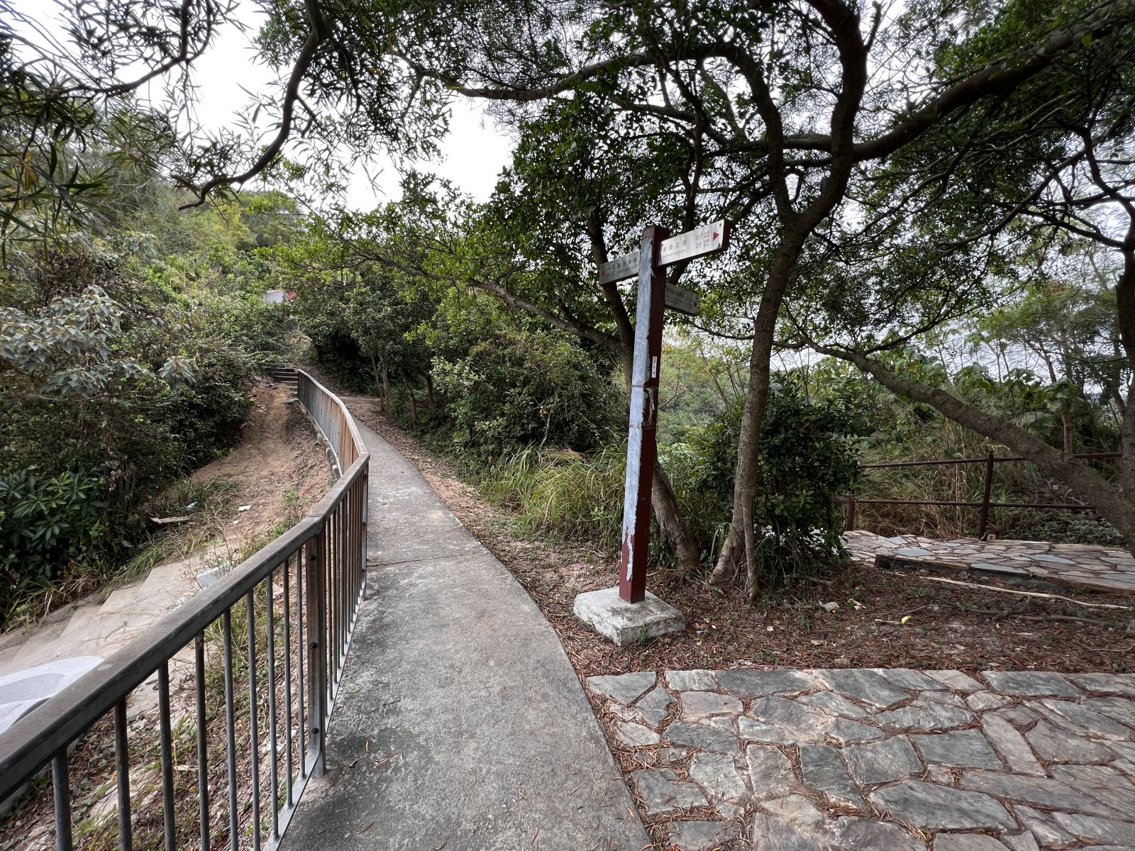 Follow the path straight ahead