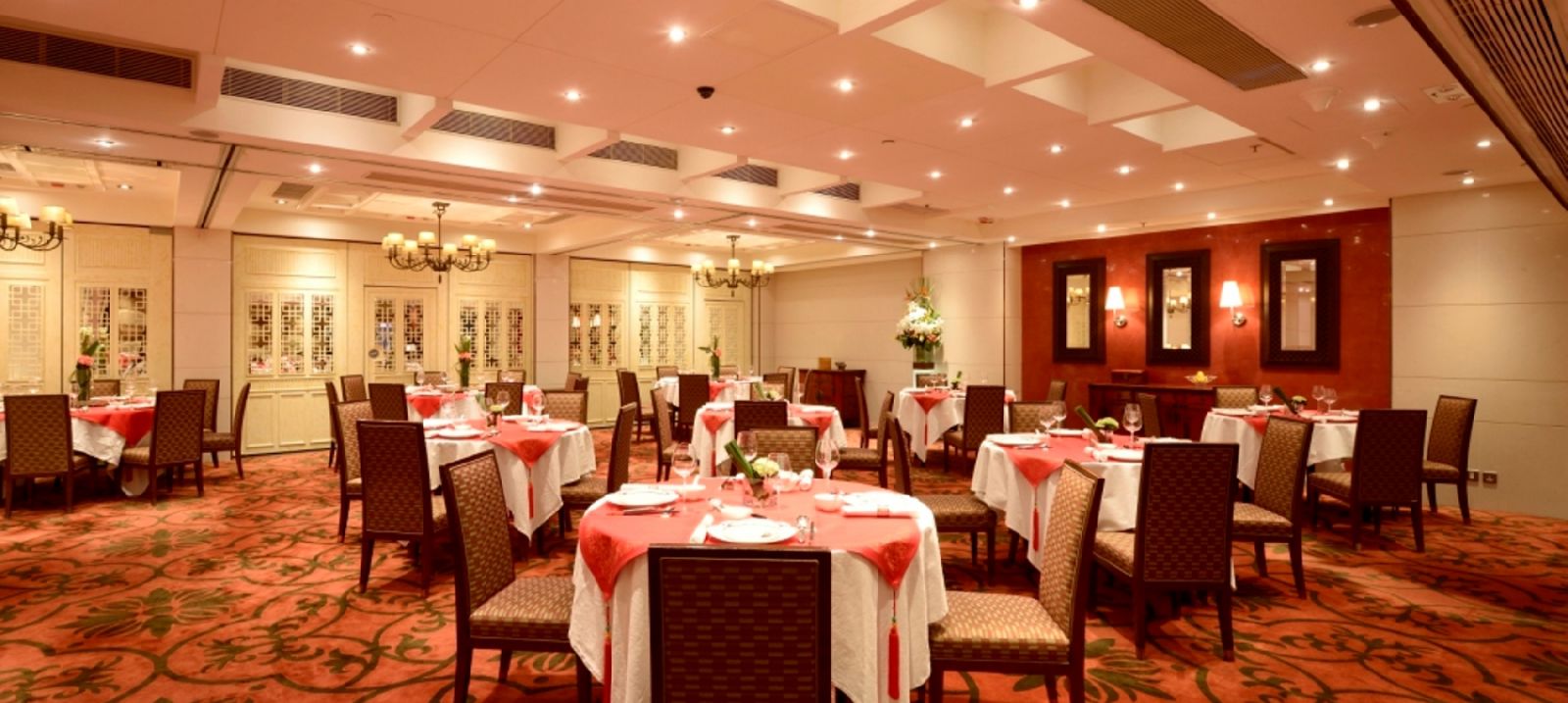 An upscale Chinese restaurant setup