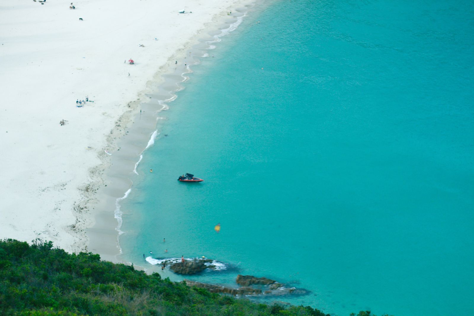 Many people love swimming here with crystal-clear waters
