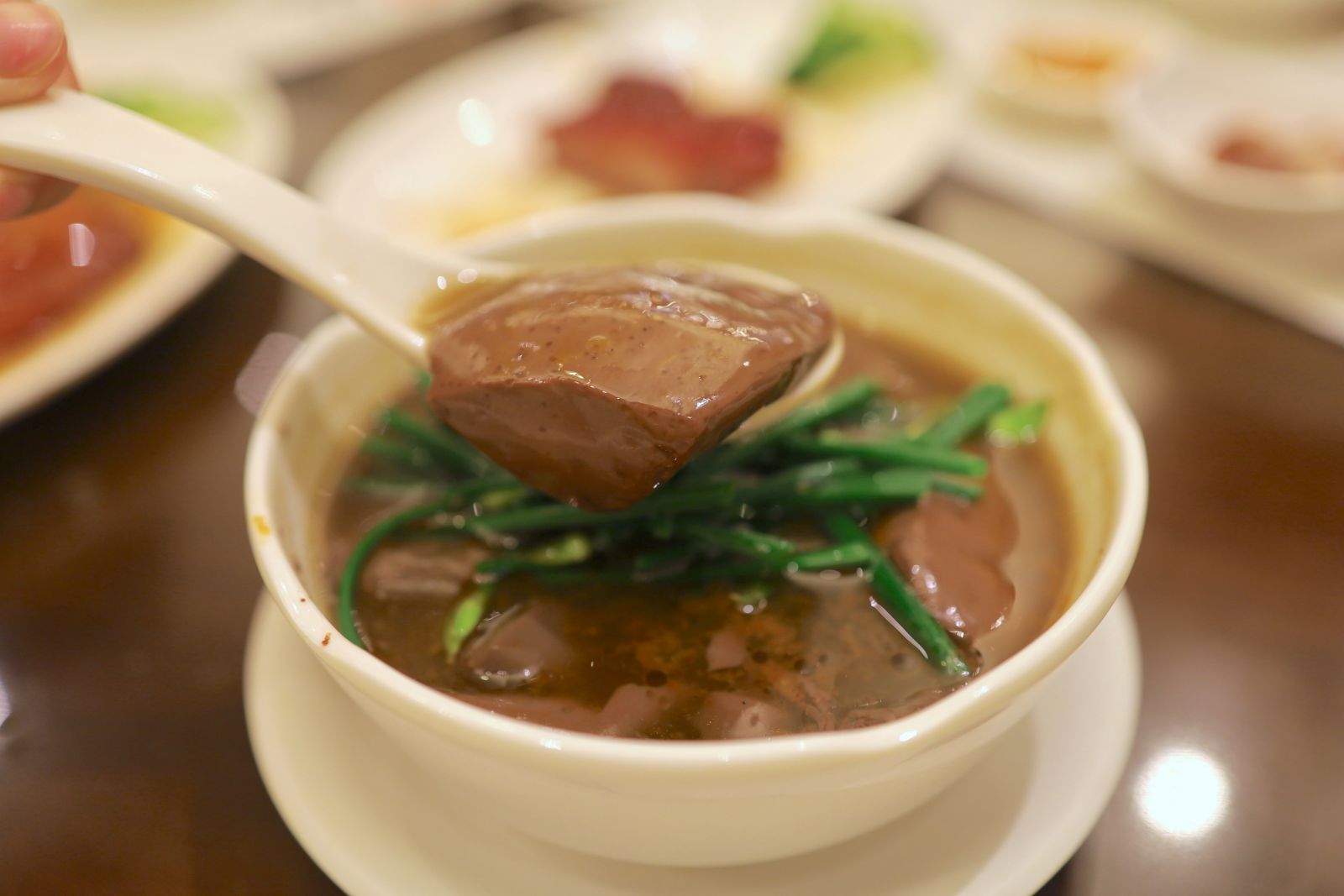 Goose blood pudding.