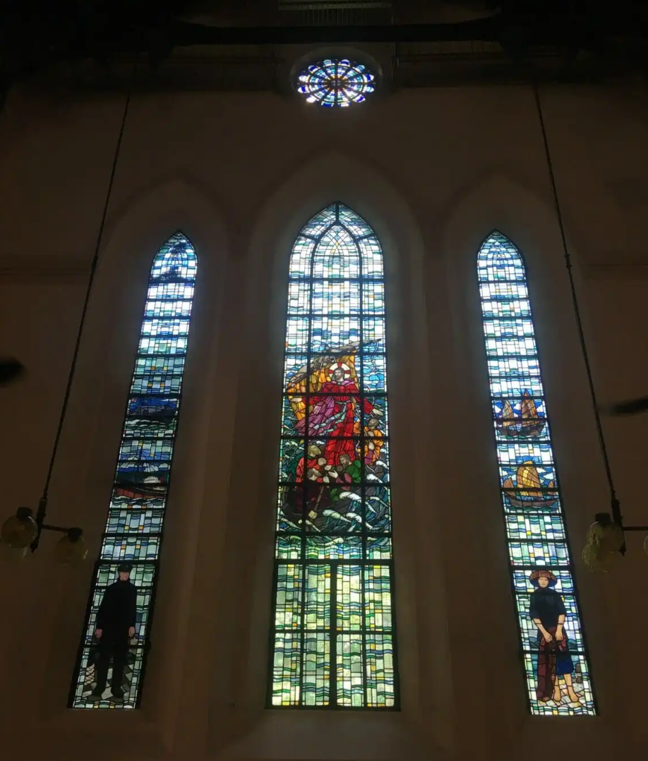 Stained Glass Windows Includes Local Cultural and Historical Factors